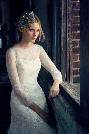 Платье невесты с тонким кружевом