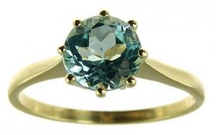 Кольцо помолвочное, аквамарин