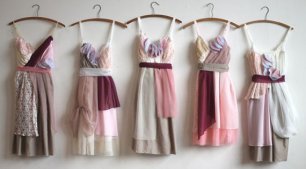 Платья подружек невесты бордовые-розовые