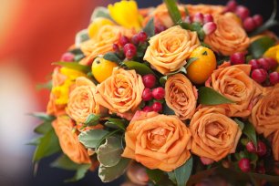 Апельсиновая свадьба, букет невесты