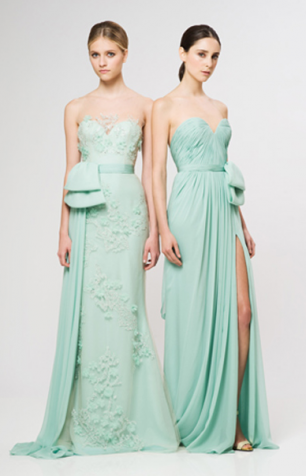 Платье невесты мятный цвет