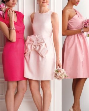 Платья подружек невесты розовые