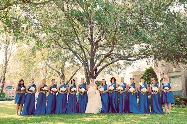 Синие платья подружек невесты