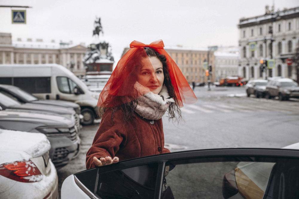 Красная свадьба Розы и Сергея в зимнем Санкт Петербурге.