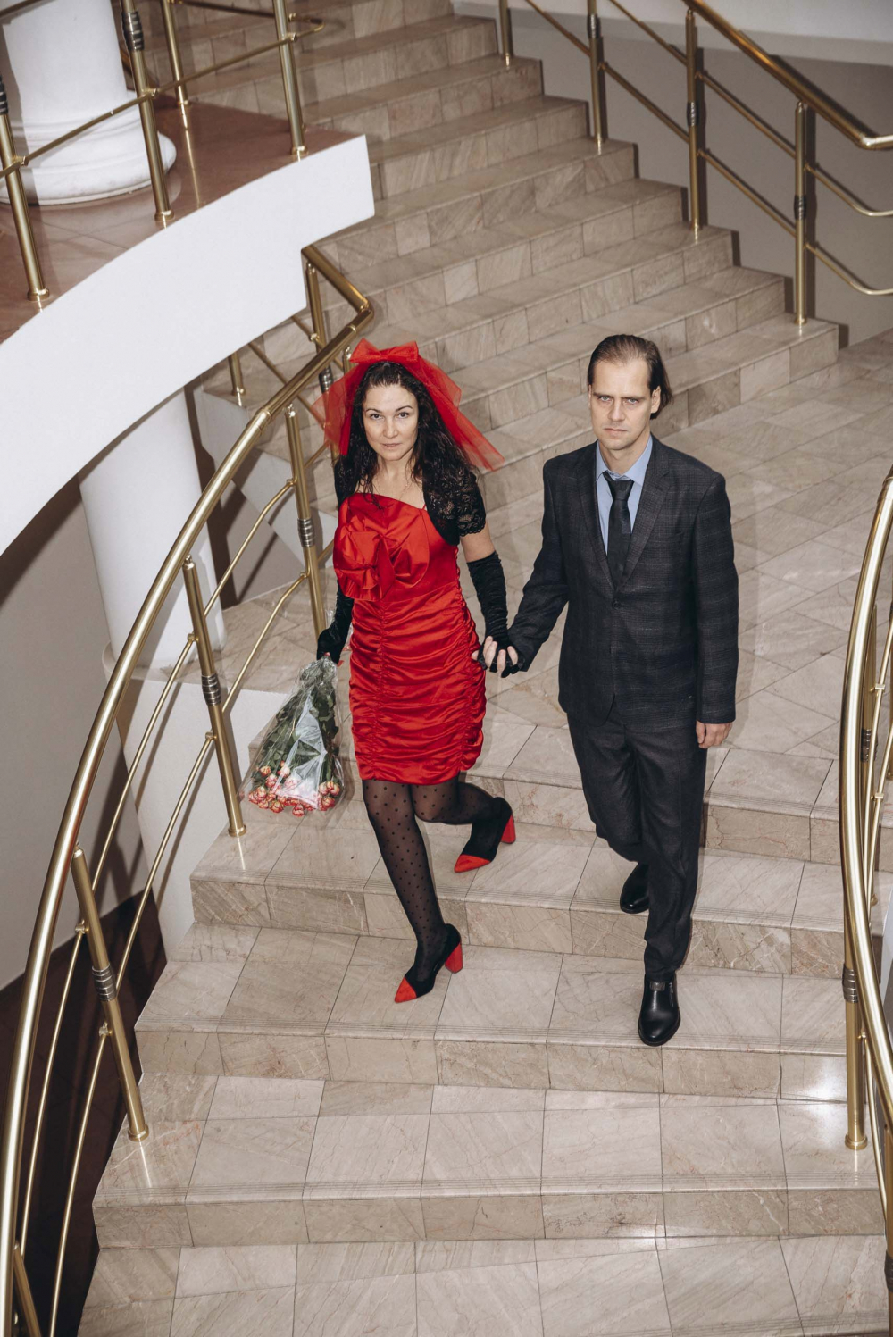 Красная свадьба Розы и Сергея в зимнем Санкт Петербурге.