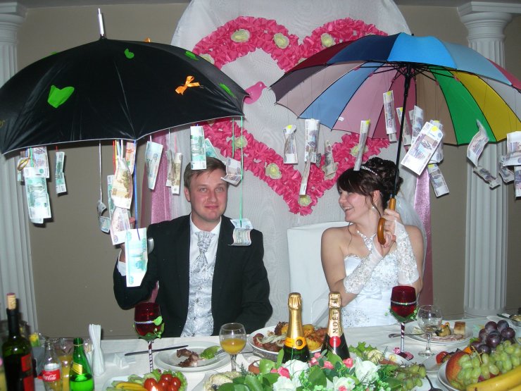 Как сделать зонт с деньгами на свадьбу