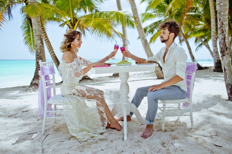 SunWedding Свадьба в Доминикане ужин на берегу Карибского моря