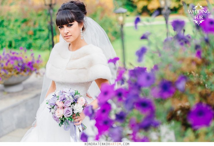Свадебные меховые шубки и накидки купить из натурального меха норки песца
