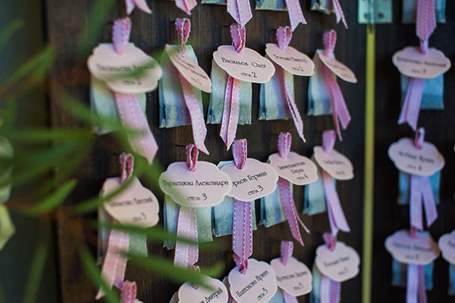 Свадьба в английском стиле, рассадочные карточки для гостей