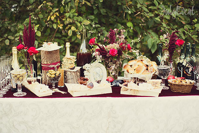 Антон и Татьяна, богемная свадьба, фуршет для гостей