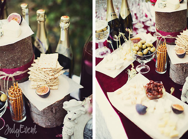 Антон и Татьяна, богемная свадьба, фуршет для гостей