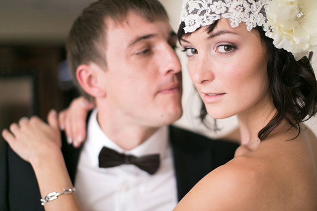 свадьба в стиле Великого Гэтсби, жених и невеста