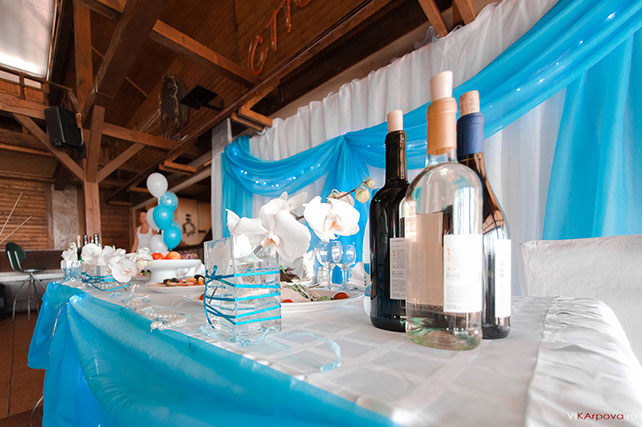 небесно-голубая свадьба Константина и Марии