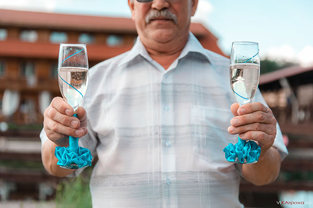 небесно-голубая свадьба Константина и Марии