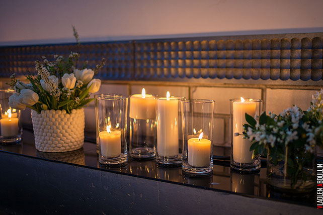 декор банкетного зала свечами