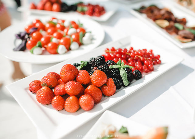 белая свадьба в шатре, закуски