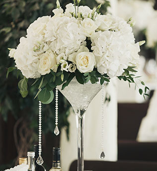 белоснежная свадьба, декор места торжества