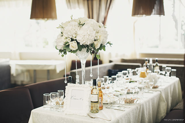 белоснежная свадьба, декор места торжества