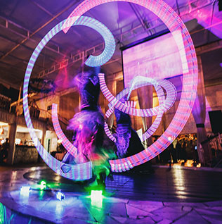 белоснежная свадьба, светодиодное шоу