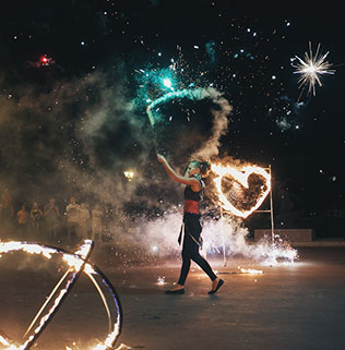 белоснежная свадьба, фаер-шоу