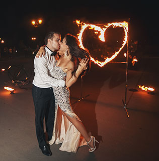 белоснежная свадьба, фаер-шоу