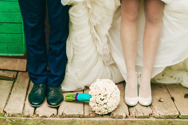 Бирюзовая свадьба Юрия и Александры, букет невесты