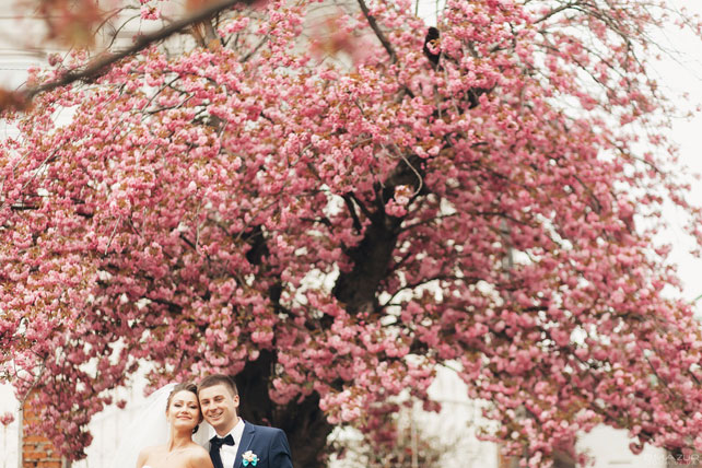 Бирюзовая свадьба Юрия и Александры, фотосессия в парке