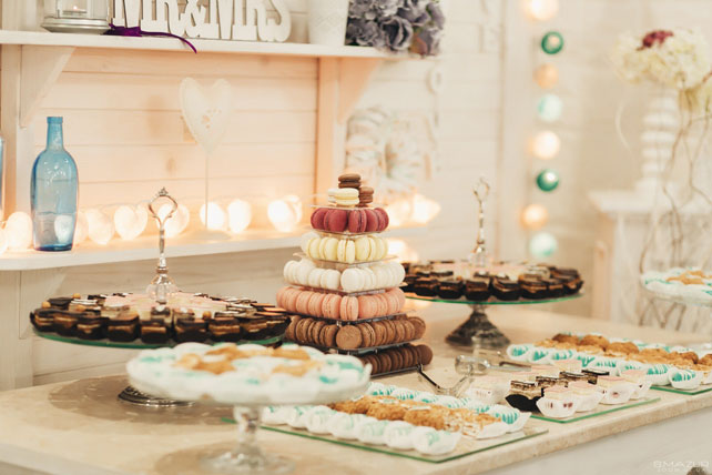 Бирюзовая свадьба Юрия и Александры, сладкий стол