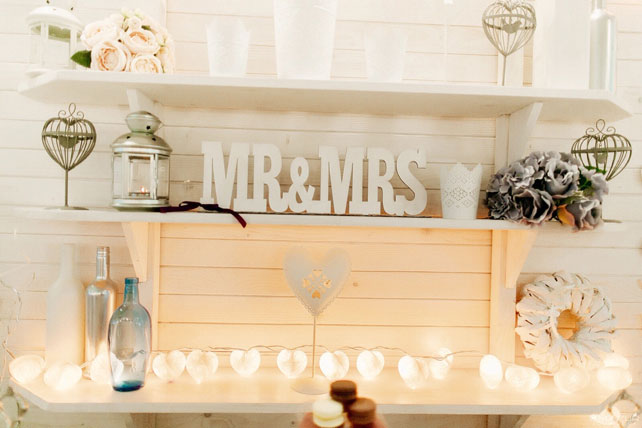 Бирюзовая свадьба Юрия и Александры, детали декора