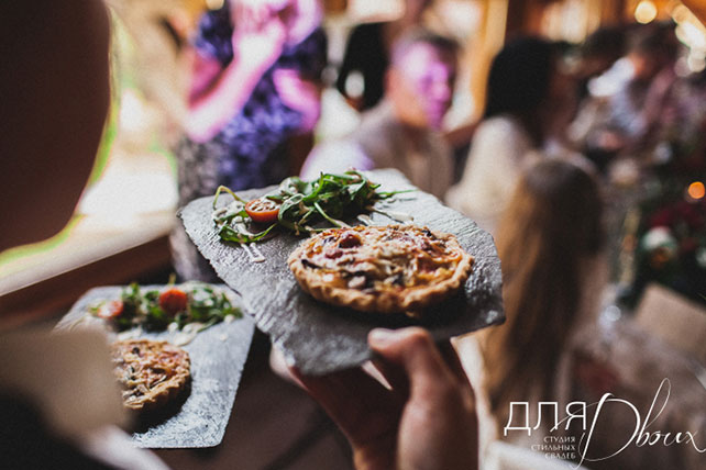 свадьба в стиле бохо во французских Альпах, закуски