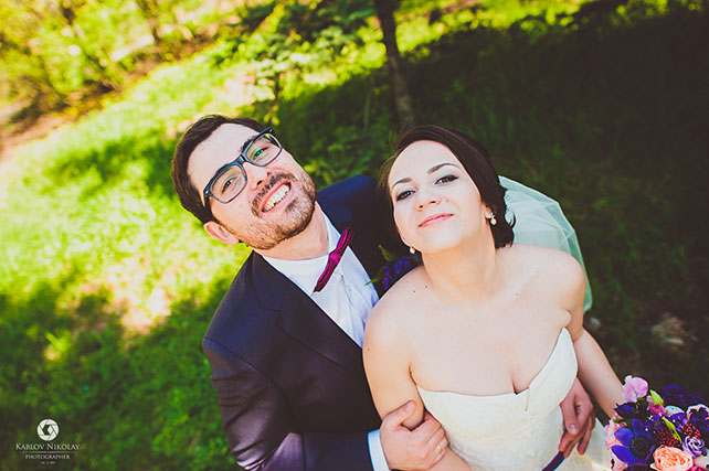 черничная свадьба, жених и невеста