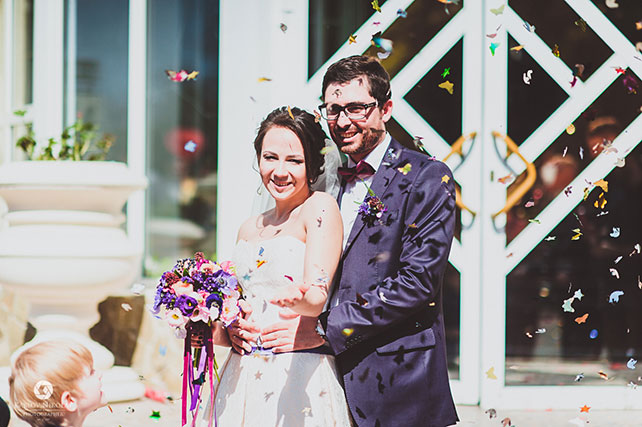 черничная свадьба, жених и невеста