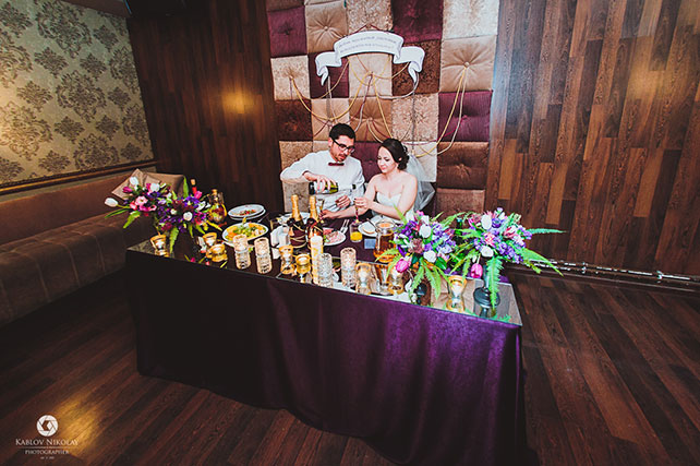 черничная свадьба, жених и невеста