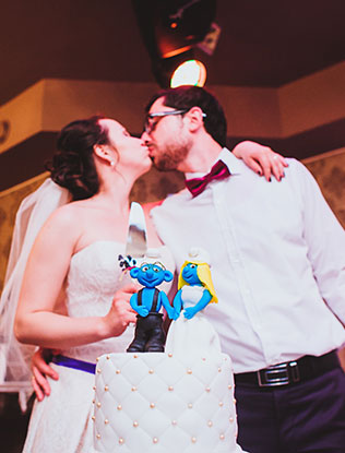 черничная свадьба, фигурки для торта