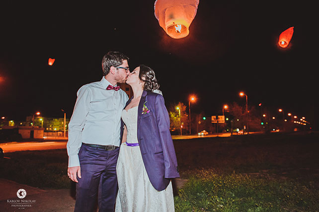 черничная свадьба, небесные фонарики