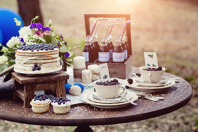 Очарование ранней весны, черничная свадьба Натальи и Сергея, декор места фотосессии жениха и невесты