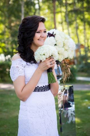 черно-белая свадьба, образ невесты