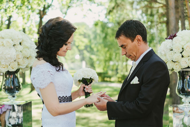 черно-белая свадьба, церемония