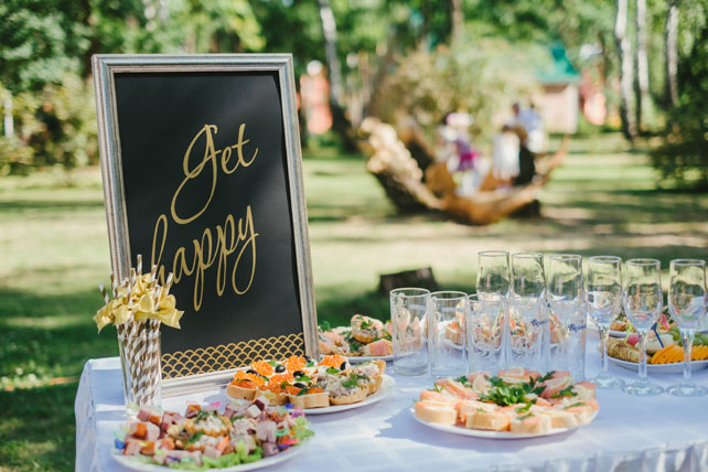 черно-белая свадьба, фуршет