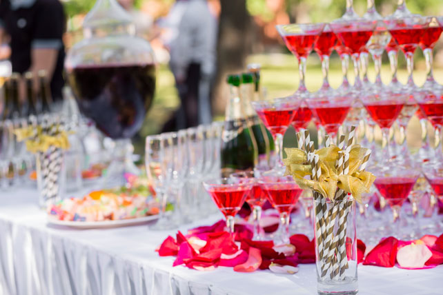 черно-белая свадьба, фуршет