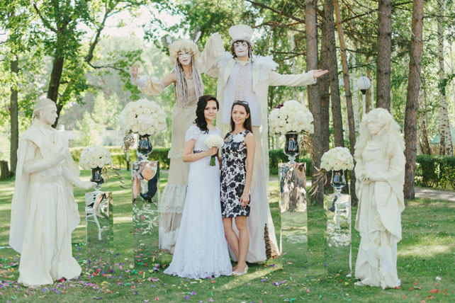 черно-белая свадьба, аниматоры на свадьбе