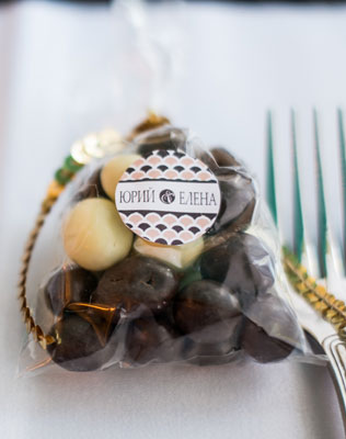 черно-белая свадьба, бонбоньерки