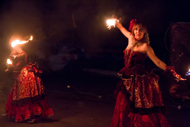 черно-белая свадьба, огненное шоу