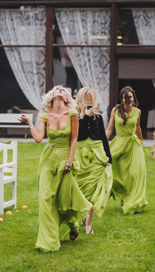 цитрусовая свадьба, подружки невесты