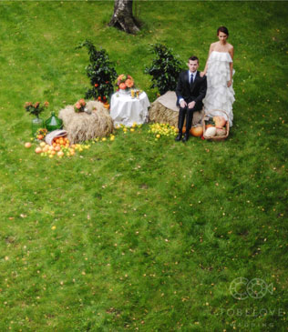 цитрусовая свадьба, фотосессия