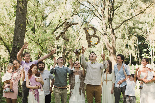 Деревенская простота, буквы на свадьбе