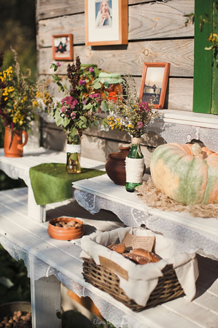 Деревенская простота, свадебное оформление