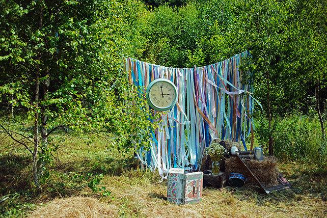 Деревенская свадьба в стиле рустик, фотозона