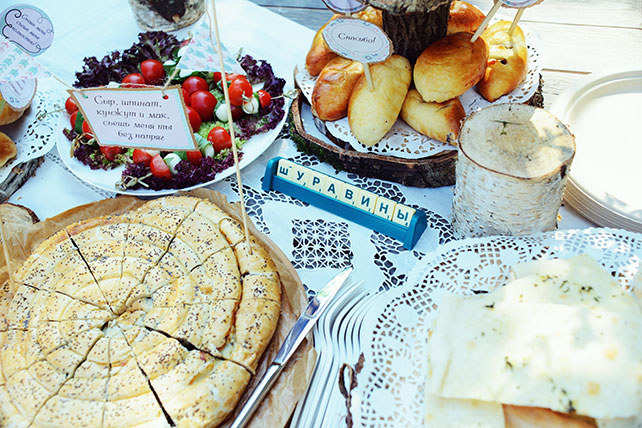 Деревенская свадьба в стиле рустик, сладкий стол