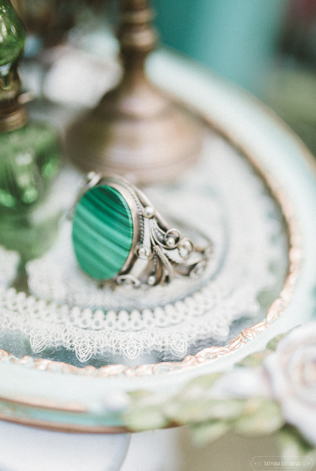 Кольцо с малахитом